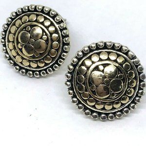 Grecian Button Disc Clip On Earrings